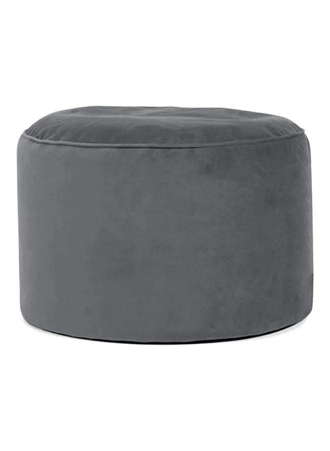 Velvet Round Bean Bag Pouf Grey 55x55x35cm-1