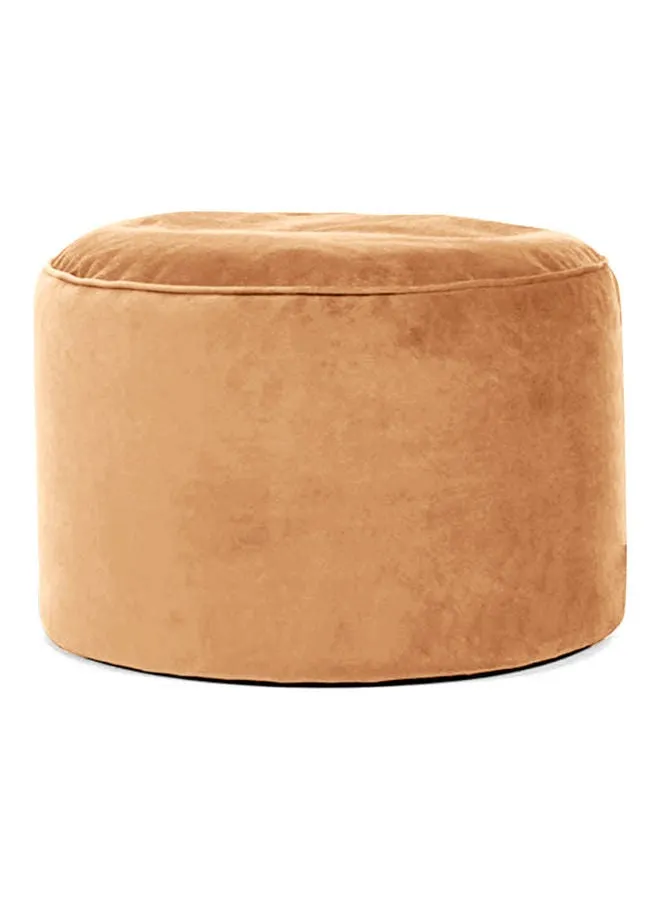 Velvet Round Bean Bag Pouf Light Brown 55x55x35cm-1