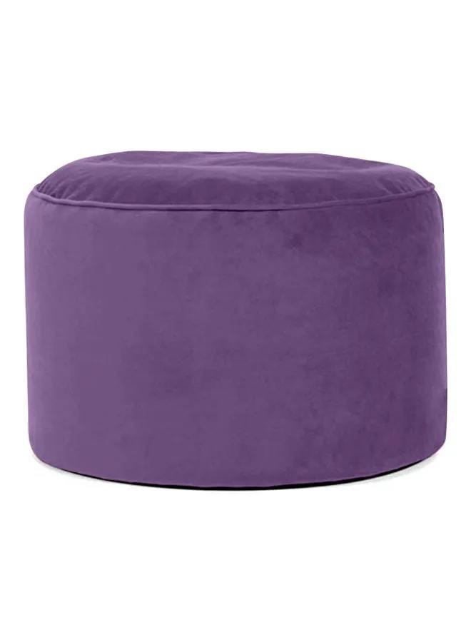 Velvet Round Bean Bag Pouf Purple 55x55x35cm-1