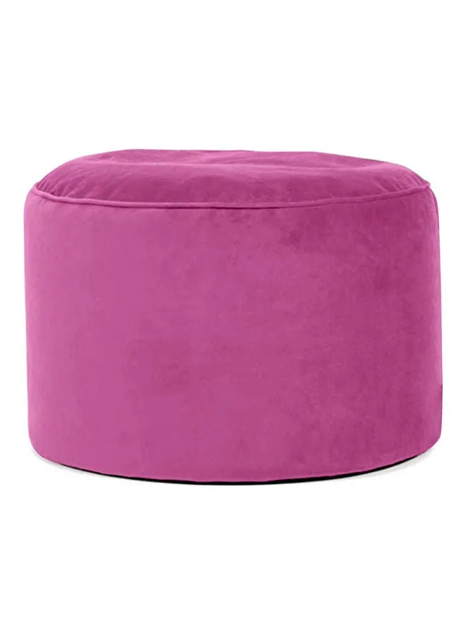 Velvet Round Bean Bag Pouffe Dark Pink 55x55x35cm-1