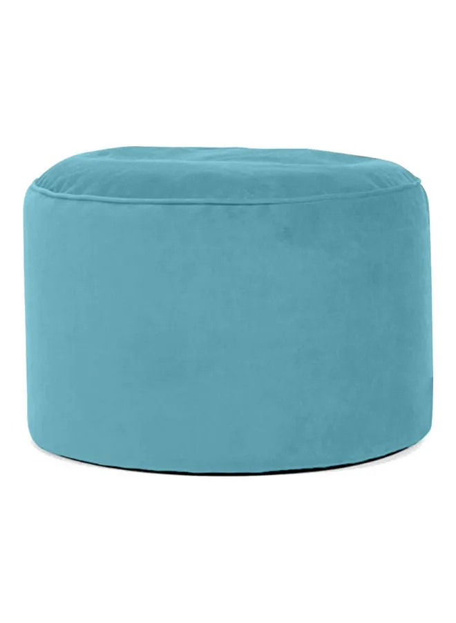 Velvet Round Bean Bag Pouffe Turquoise 55x55x35cm-1