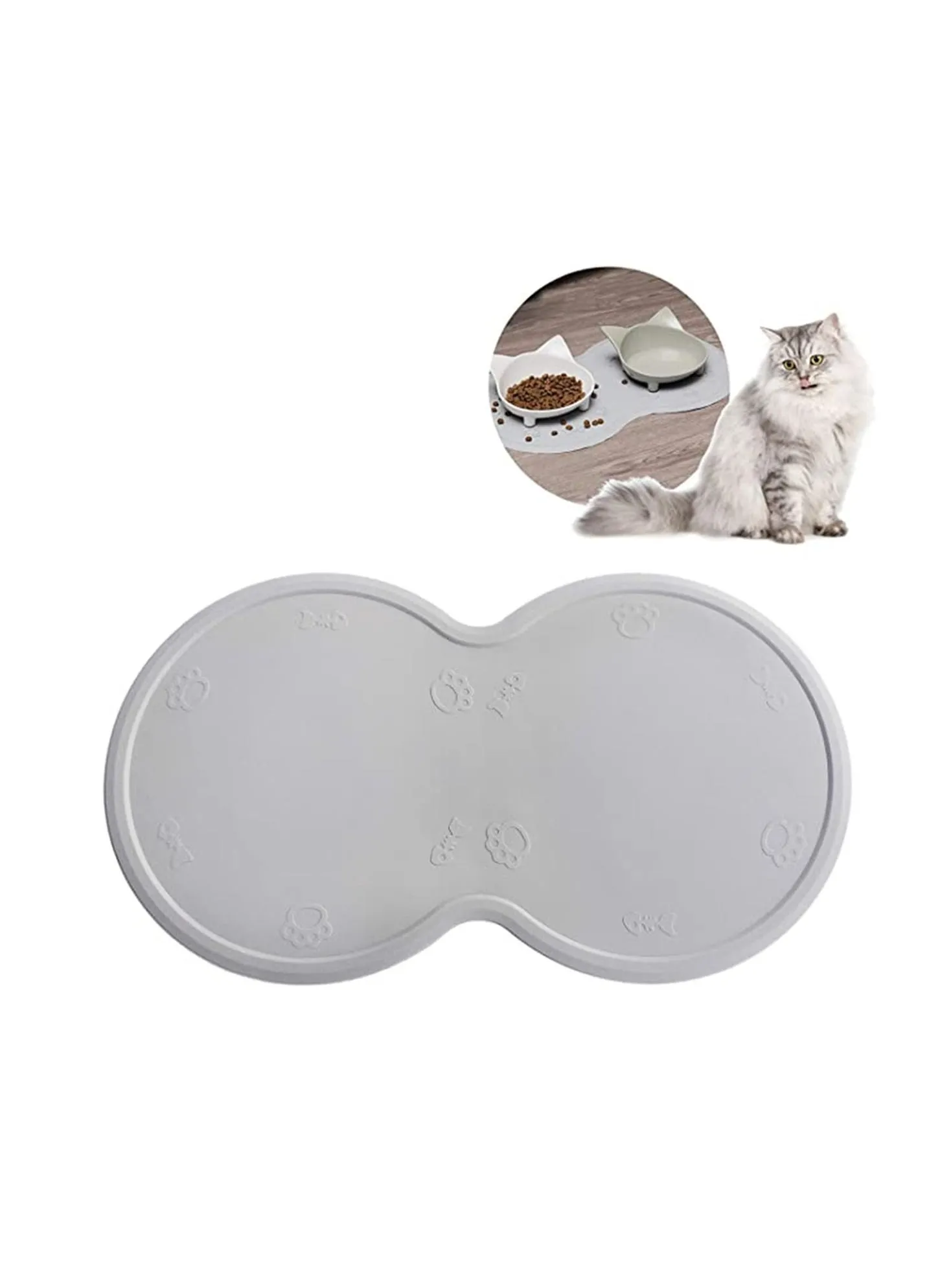 Waterproof Dog Cat Bowl Mat, Easy Wipe Cleaning and Clean, Pet Food Feeding FDA Silicone Placemat Tray, Non-Stick Pad Water-1