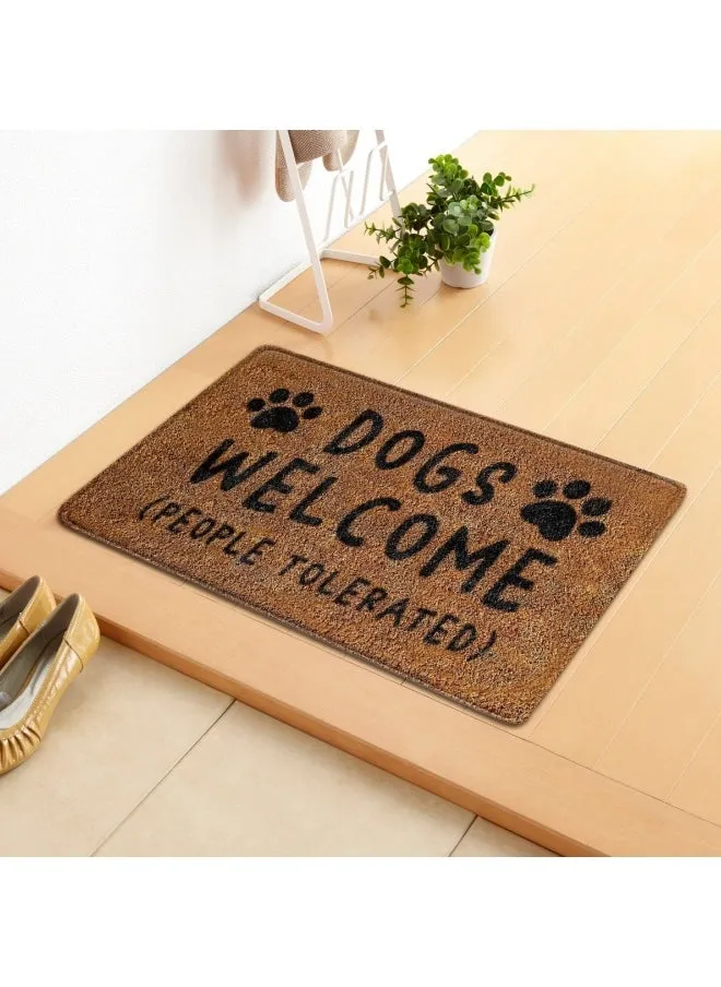 Welcome Doormat, Rectangular Polyester Carpet Letter Printed Doormat Outdoor Anti Slip Absorbent Floor Mat Entrance Foot Mat for Terrace, Home, Classroom, 50cm x 80cm-2