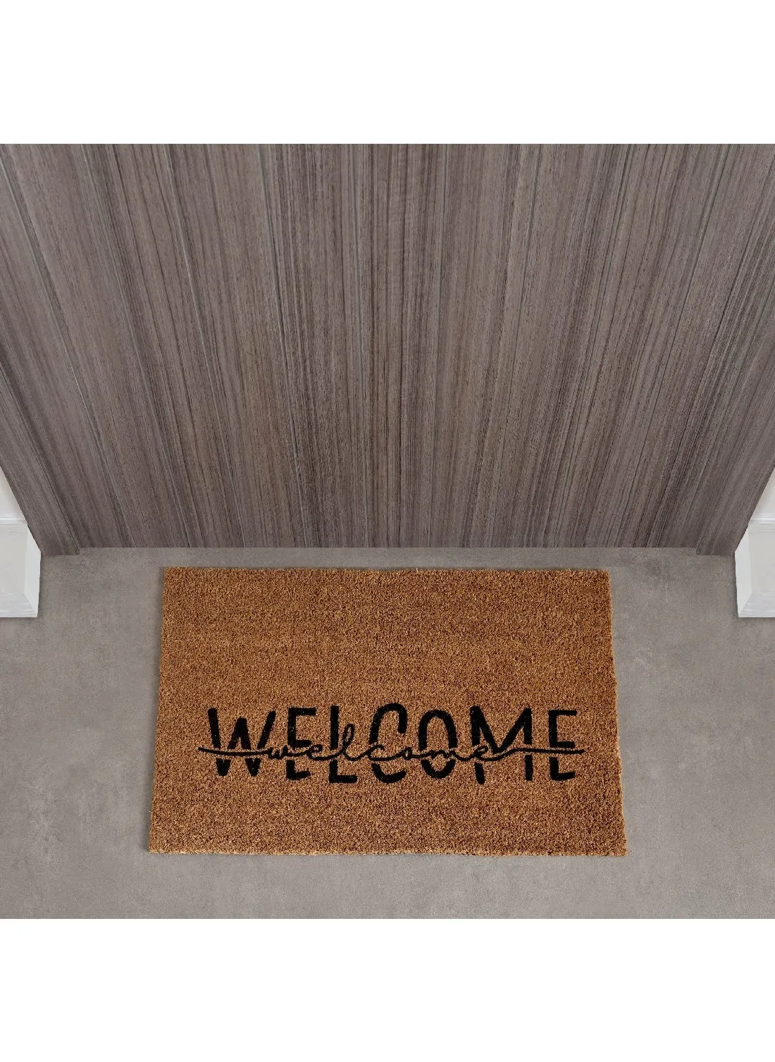 Welcome Printed Coir Doormat with Latex Back 90 x 60 cm-1