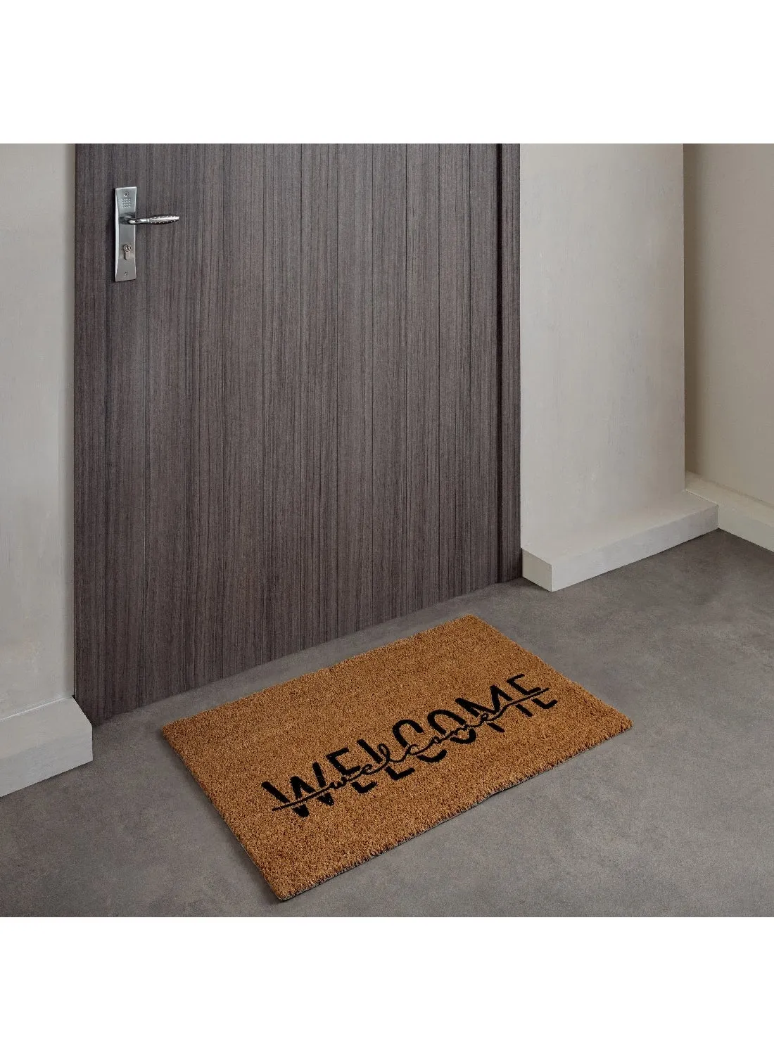 Welcome Printed Coir Doormat with Latex Back 90 x 60 cm-2