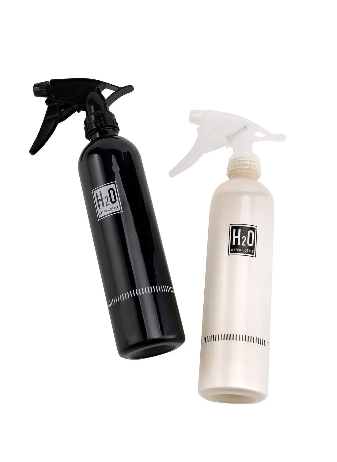 White And Black Spray Kit 500ml 2 Piece | Refillable Stream and Spray Colored Squirt Bottles |Refillable Water Plant Atomizer Container - for Cleaning Solutions, Gardening, Hair-1