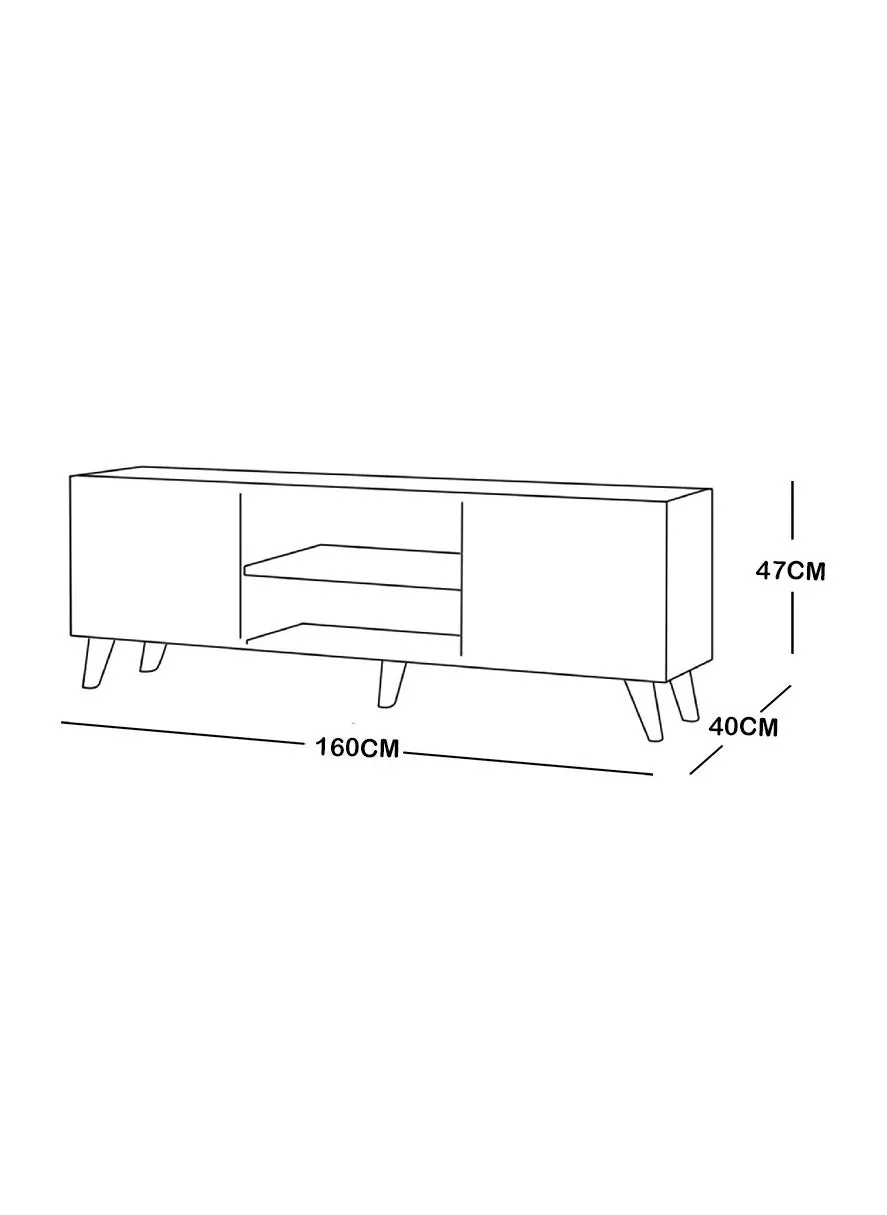 وحدة تلفزيون خشب 160سم-2