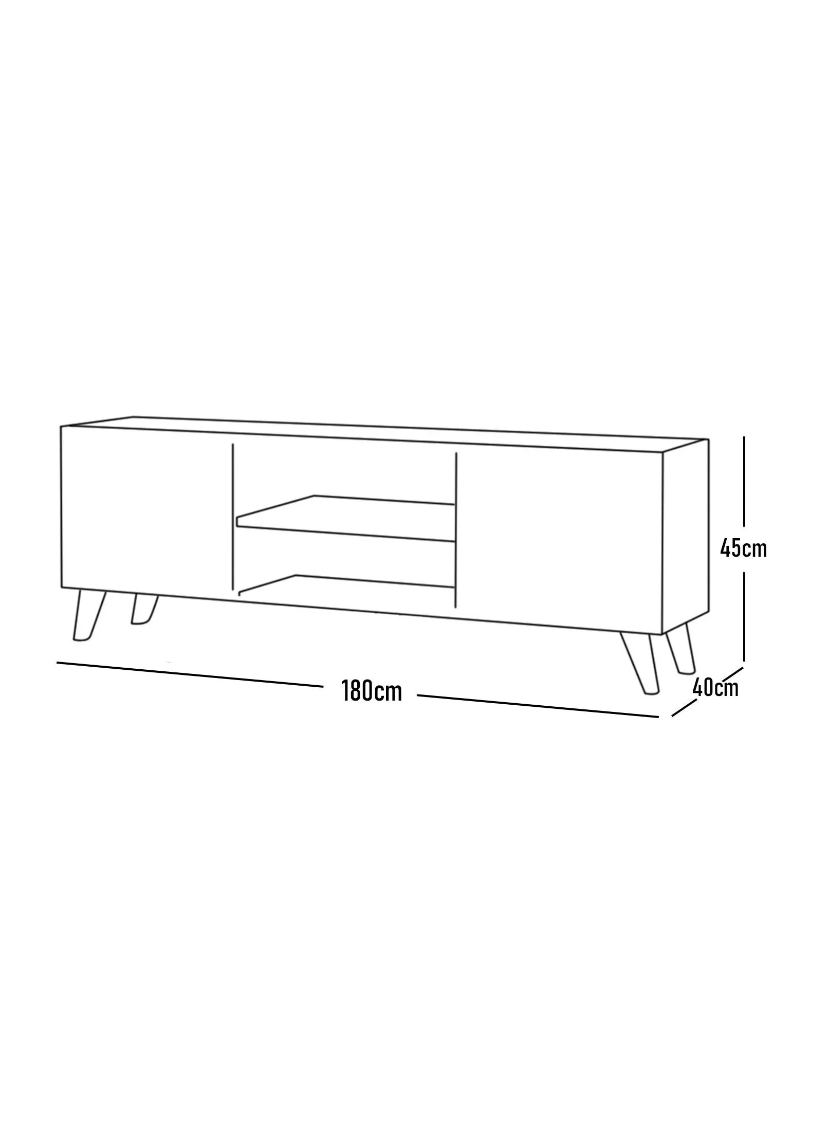 وحدة تلفزيون خشبية 180 سم-2